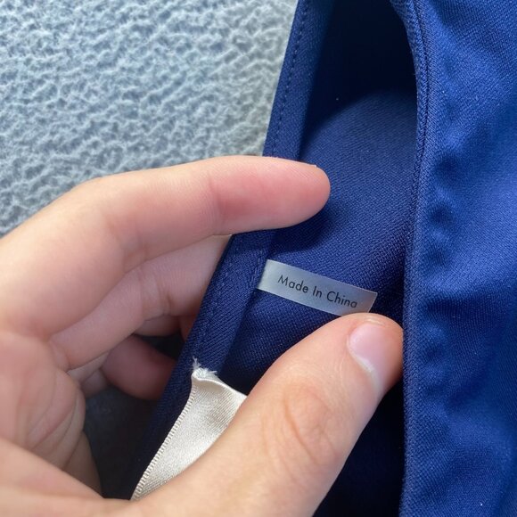 Diane von Furstenberg Cap Sleeve Ruched Jersey Dress Navy Size 6 - Picture 7 of 11